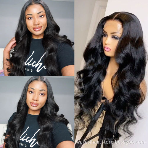 30 Inch 32Inch Indian Virgin Human Hair Wigs,Brazilian Peruvian Body Wave 4X4 Cuticle Aligned 3 Part Lace Closure Wig